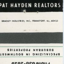 Pat Hayden Realtors Matchbook