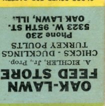 Oak Lawn Feed Store Matchbook