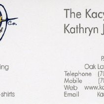 Kacy J Company Business Card, 2011