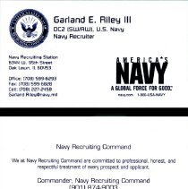 Navy Recruiting Station Business Card