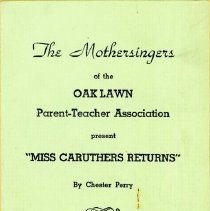 Oak Lawn P.T.A. Mothersingers Program, 1937