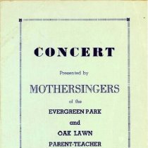 Oak Lawn P.T.A. Mothersingers Program, 1939