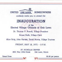 Inauguration Admission Ticket, 1973