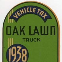 Oak Lawn Vehicle Sticker, 1938