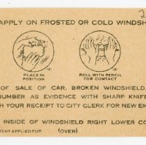 Oak Lawn Vehicle Sticker, 1938