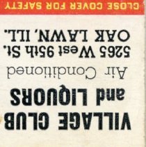 Village Club and Liquors Matchbook