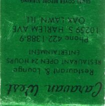 Caravan West Restaurant & Lounge Matchbook