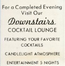 Caravan West Restaurant & Lounge Matchbook