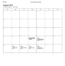 Columbus Manor School Calendar, 2018-19