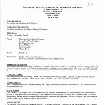 School District Board of Education Minutes, 2018-19