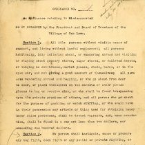 Misdemeanors Ordinance, 1909