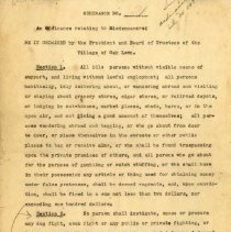 Misc. Village Ordinances, 1909-56