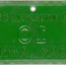 Oak Lawn Motorcycle License Plate