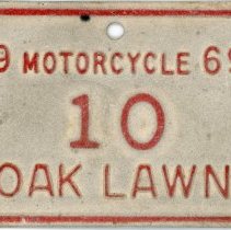 Oak Lawn Motorcycle License Plate