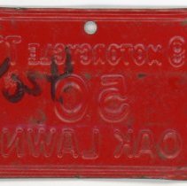 Oak Lawn Motorcycle License Plate