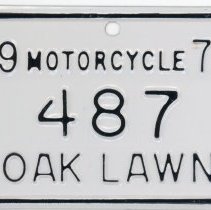 Oak Lawn Motorcycle License Plate