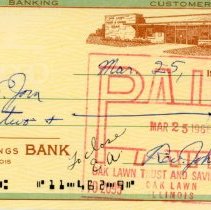 Oak Lawn Trust and Savings Bank Check