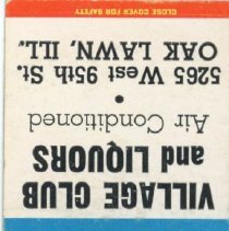 Village Club and Liquors Matchbook