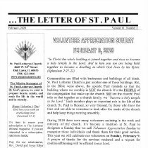St. Paul Ev. Lutheran Church Newsletters, 2020