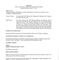 Oak Lawn Public Library Board Minutes, 2020