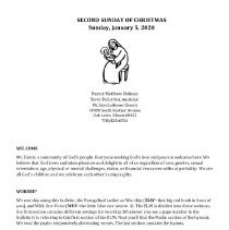 Mt. Zion Evangelical Lutheran Church Bulletins, 2020