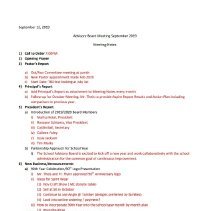 St. Gerald School Advisory Board Minutes, 2019-20