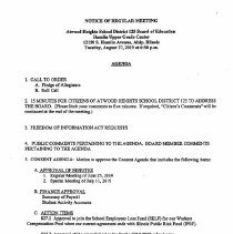 Atwood Heights SD 125 Board Packets, 2019-20