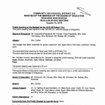 Community High School Dist Board Minutes, 2019-20