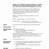 Oak Lawn Comm High School Dist 229 Minutes, 2019-20
