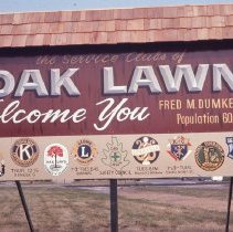Oak Lawn Welcome Sign