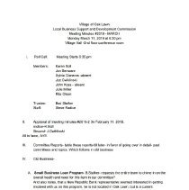 Village of Oak Lawn Local Business Support Comm Minutes, 2019