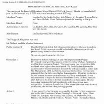 Oak Lawn-Hometown School Dist 123 Board Minutes, 2020-21