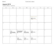 Columbus Manor Elementary School Calendar, 2019-20