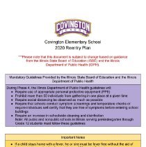 Covington Elem School Reentry Plan, 2020
