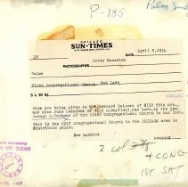 Palm Sunday, First Congregational Church, verso