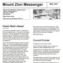 Mt. Zion Messenger, 2021
