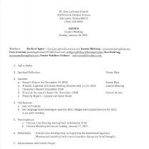 Mt. Zion Church Council Minutes, 2021