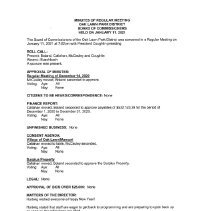 Oak Lawn Park District Board Minutes, 2021
