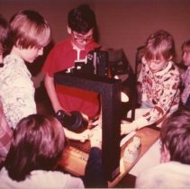 Children take turns making animations