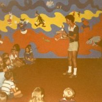 Juggler entertaining children