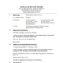 Oak Lawn Appeals & Review Board Minutes, 2021