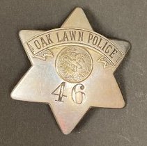 Oak Lawn Police Department Badge #46, front