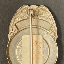 Oak Lawn Fire Department honorary badge, back