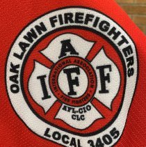 Oak Lawn Fire Department hockey jersey, left shoulder upper
