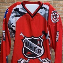 Oak Lawn Fire Department hockey jersey, front