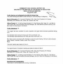 Community High School Dist. 218 Minutes, 2021-22