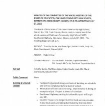 Oak Lawn Comm High School Minutes, 2021-22