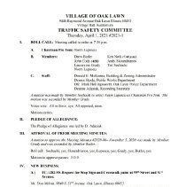 Traffic Safety Commission Minutes, 2021