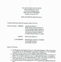 Oak Lawn Fire & Police Commission Minutes, 2022