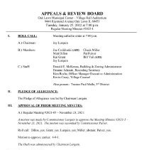 Oak Lawn Appeals & Review Board Minutes, 2022